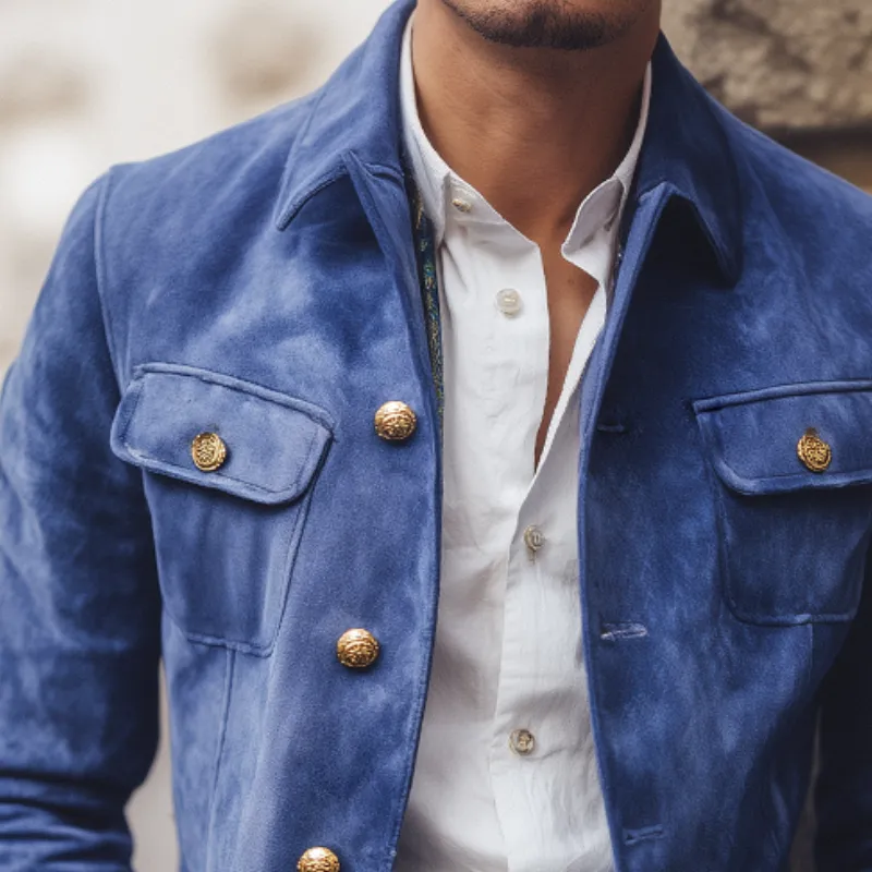 Men's Vintage Casual Suede Lapel Jacket MTA0482I6TO sold by Manly product image thumbnail 3