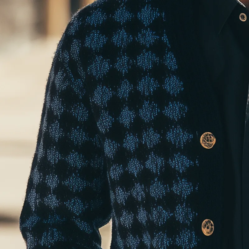 Men's Winter Fashion Diamond Knitted Warm Cardigan MTA0442I8P sold by Manly product image thumbnail 3