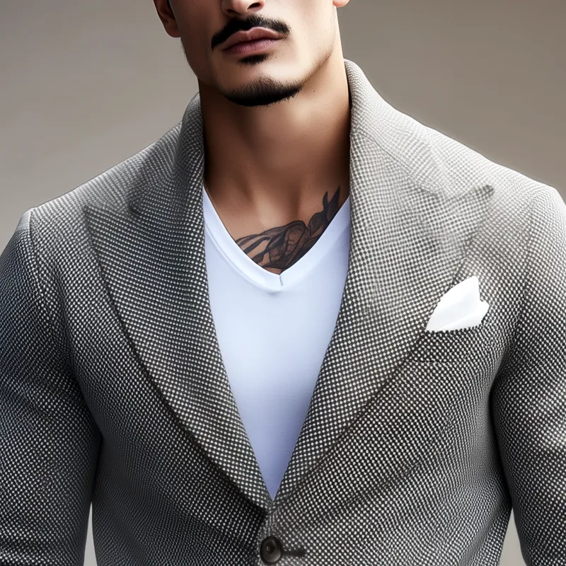 Men's Textured Cotton Peak Lapel Two Buttons Blazer MTA0430I8Z sold by Manly product image thumbnail 3