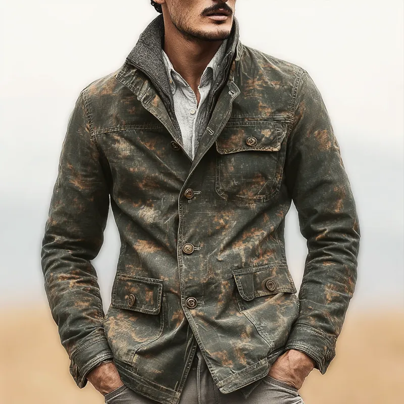 Men's Camouflage Lapel Multi-pocket Single Breasted Jacket MTA0492I9Z sold by Manly product image thumbnail 2