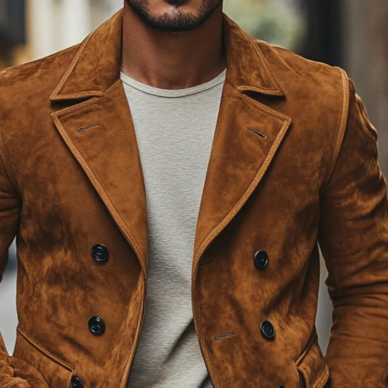 Men's Vintage Faux Suede Multi-Pocket Lapel Jacket MTA0484I6X sold by Manly product image thumbnail 3