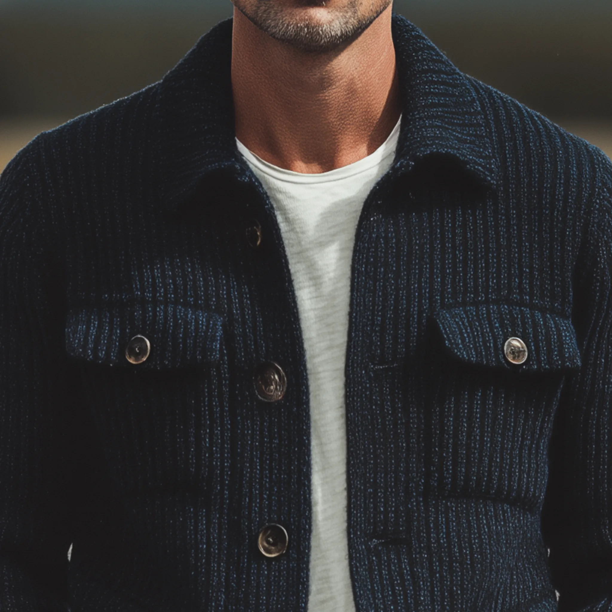 Men's Classic Casual Multi-Pocket Lapel Knit Cardigan MTA0972I2K sold by Manly product image thumbnail 4