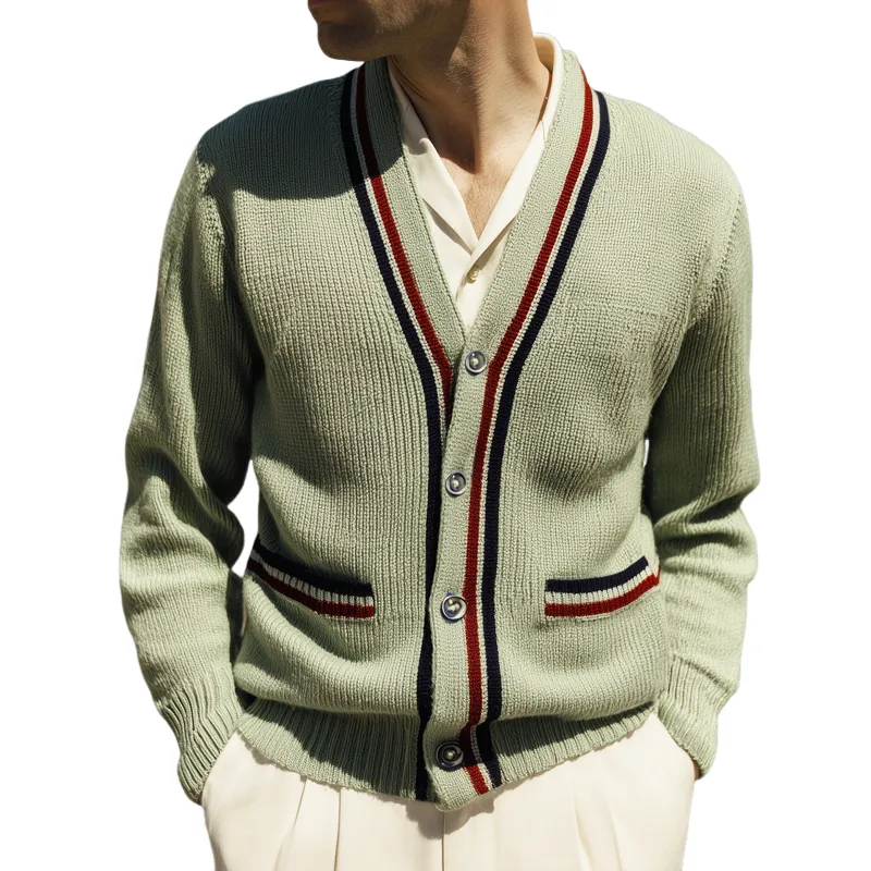 Men's Retro Classic V-Neck Button Knit Cardigan MTA0928I5U sold by Manly