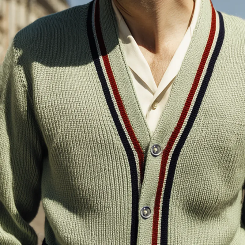 Men's Retro Classic V-Neck Button Knit Cardigan MTA0928I5U sold by Manly product image thumbnail 3