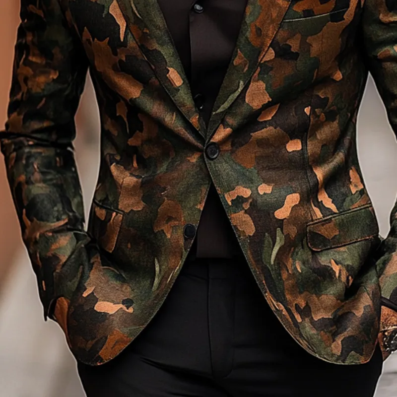 Men's Retro Camouflage Print Casual Blazer MTA0845I0X sold by Manly product image thumbnail 4