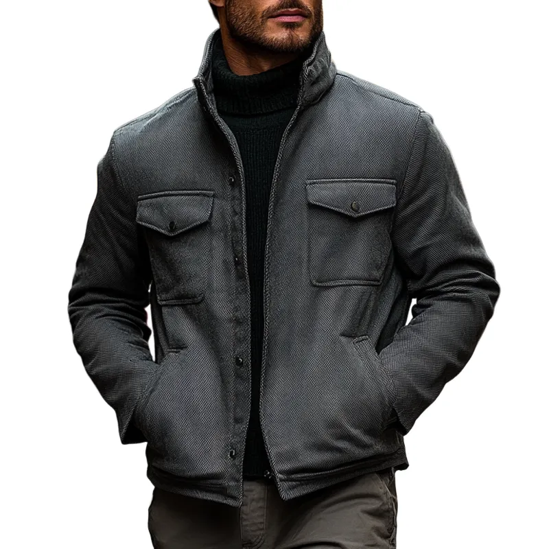 Men's Casual Solid Color Single Breasted Lapel Jacket MTA0889I1X sold by Manly