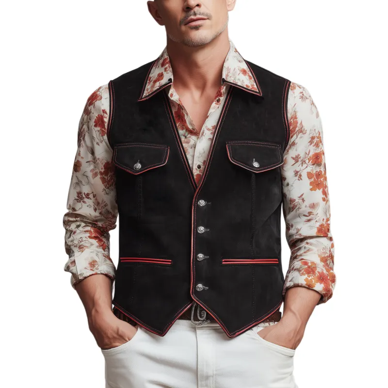 Men's Classic Western Casual Tough Suede Vest MTA0898I9K sold by Manly