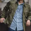 Men's Classic Retro Army Green Multi-pocket Jacket MTA0873I0U sold by Manly