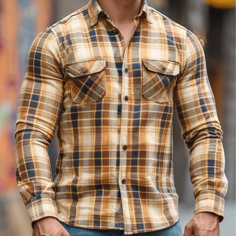 Men's Classic Casual Plaid Long Sleeve Shirt MTA0810I1U sold by Manly product image thumbnail 2