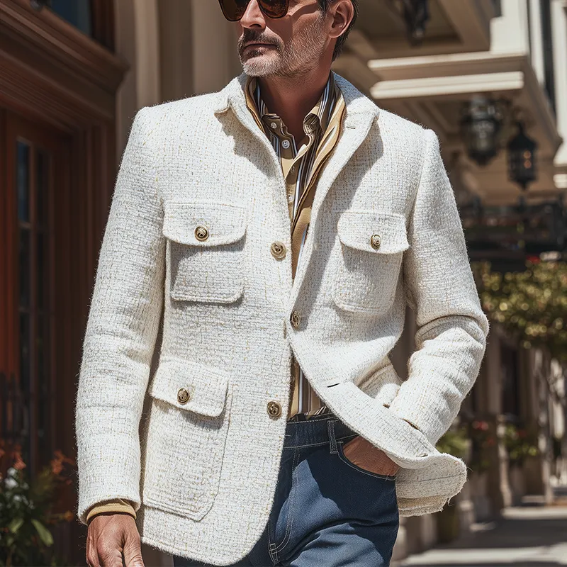 Men's Autumn And Winter Fashion Textured Tweed Light Business Suit Jacket MTA0855I8P sold by Manly product image thumbnail 2