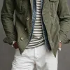 Men's Washed Distressed Military Style Lapel Multi-pocket Single Breasted Jacket MTA0569I9Z sold by Manly