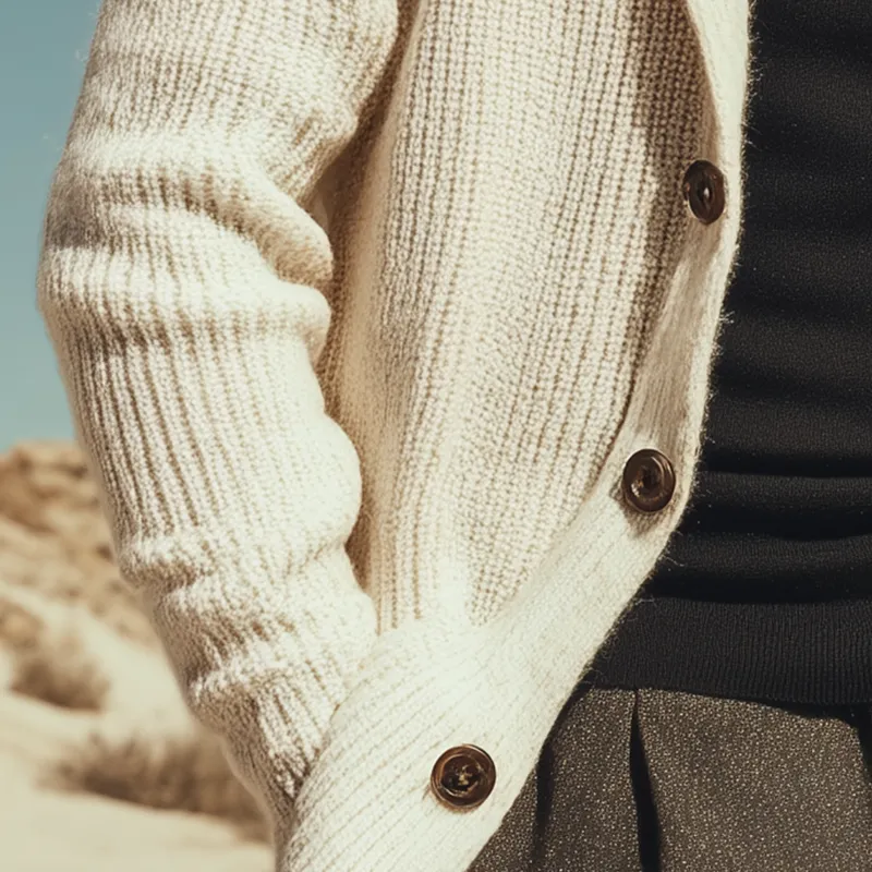 Men's Fashion Shawl Collar Knitted Solid Color Cardigan MTA1154I6P sold by Manly product image thumbnail 5