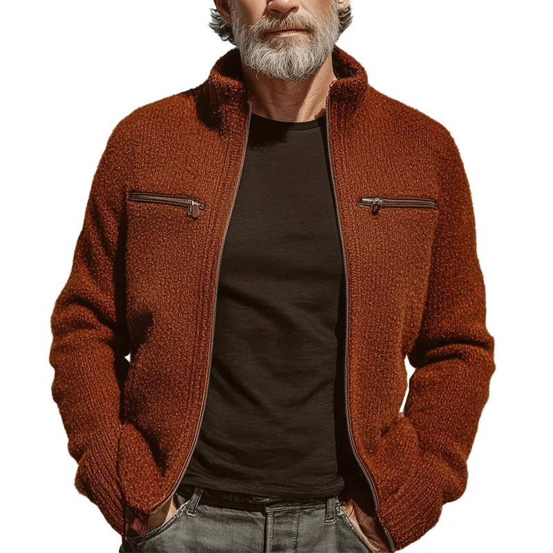 Men's Autumn Fashion Mixed Color Knitted Real Pocket Cardigan MTA1130I5P sold by Manly