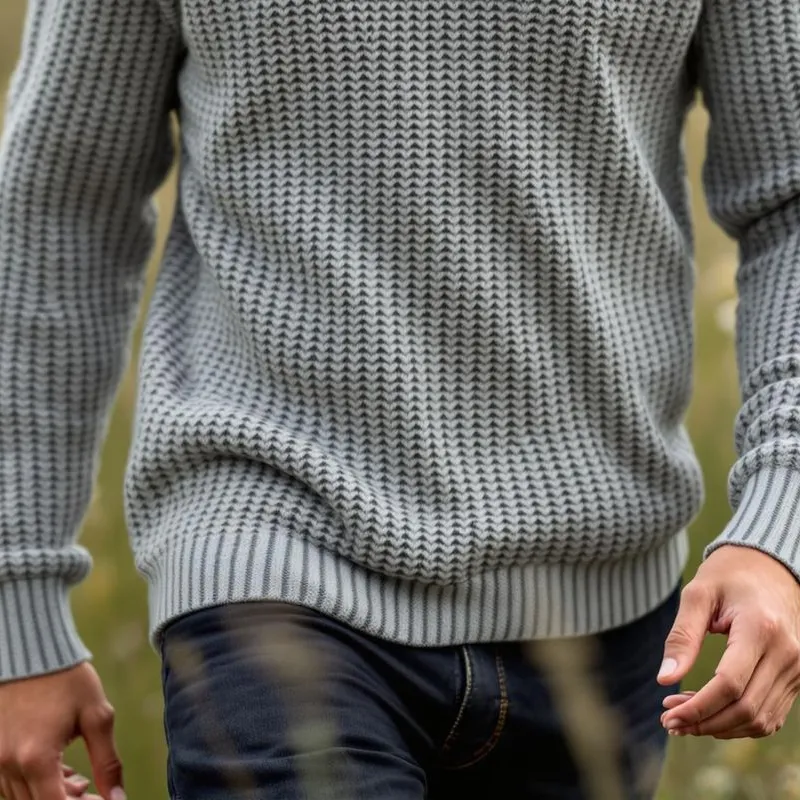 Men's Solid Color Round Neck Long Sleeve Sweater MTA1102I6Z sold by Manly product image thumbnail 4