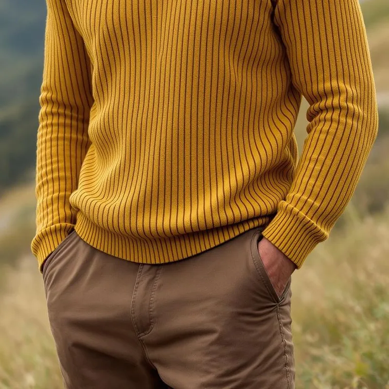 Men's Solid Color Round Neck Long Sleeve Sweater MTA1102I1Z sold by Manly product image thumbnail 4