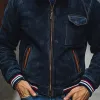 Men's Vintage Slim Fit Faux Suede Lapel Zip-Up Jacket MTA1390I3X sold by Manly