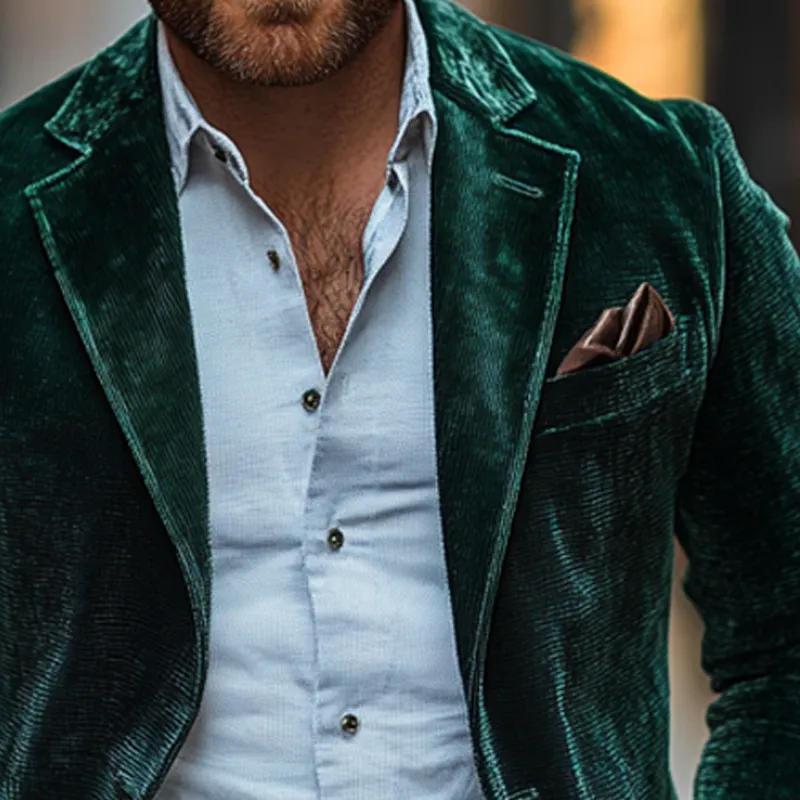 Men's Vintage Solid Color Corduroy Lapel Blazer MTA1287I9X sold by Manly product image thumbnail 3