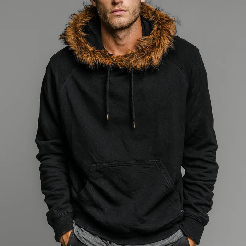 Men's Retro Casual Plush Hoodie MTA1589I3TO sold by Manly product image thumbnail 2