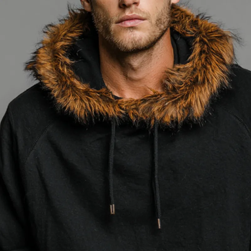Men's Retro Casual Plush Hoodie MTA1589I3TO sold by Manly product image thumbnail 3