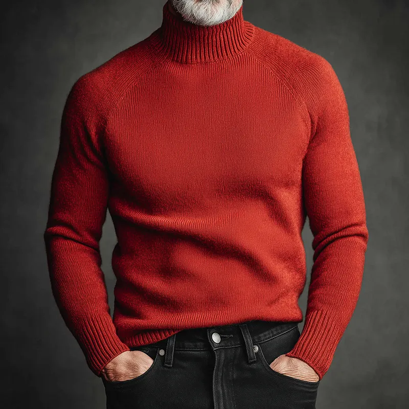 Men's Retro Casual Solid Color Knitted Turtleneck Sweater MTA1582I2TO sold by Manly product image thumbnail 2