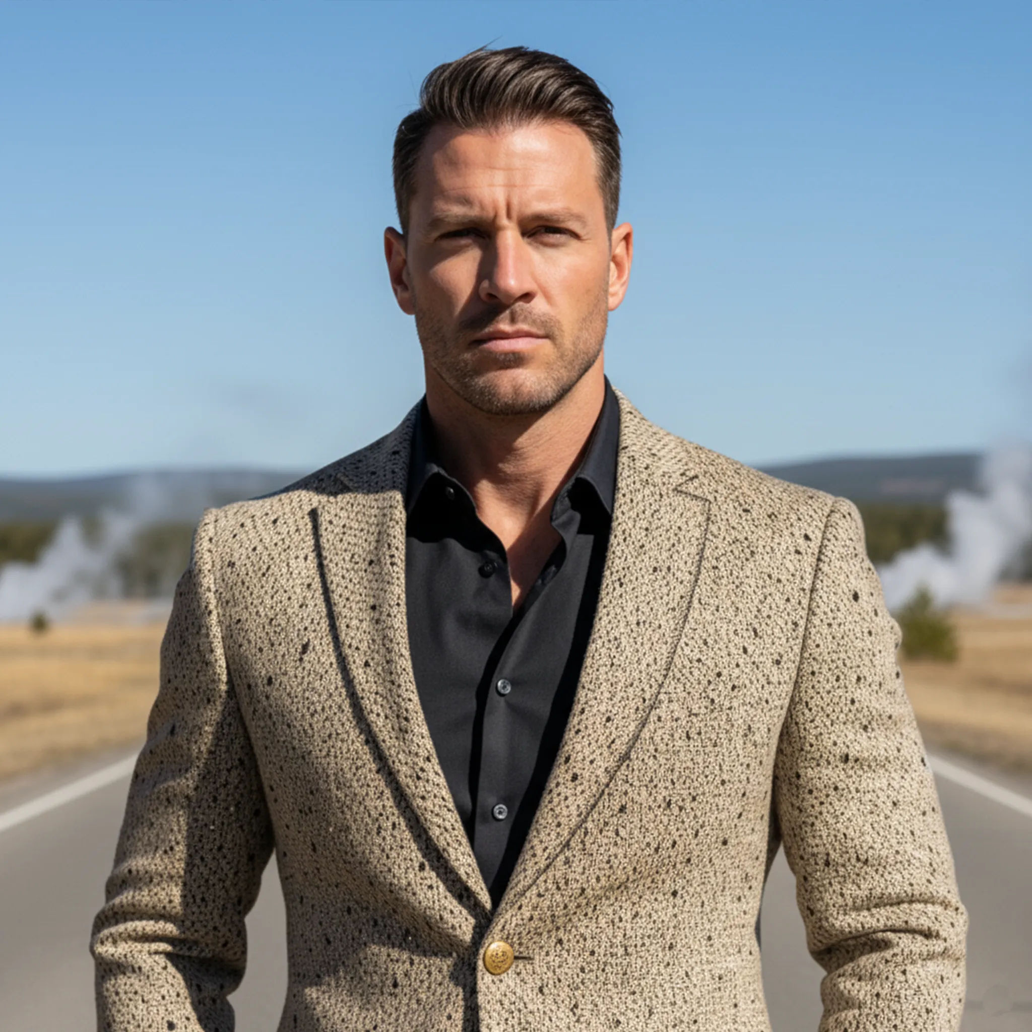 Men's Classic Retro Woolen Texture Single-breasted Slim-fit Blazer MTA1567I3K sold by Manly product image thumbnail 5