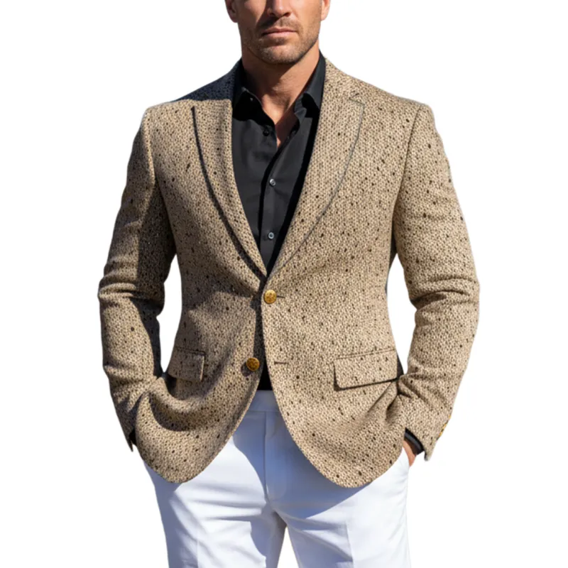 Men's Classic Retro Woolen Texture Single-breasted Slim-fit Blazer MTA1567I3K sold by Manly