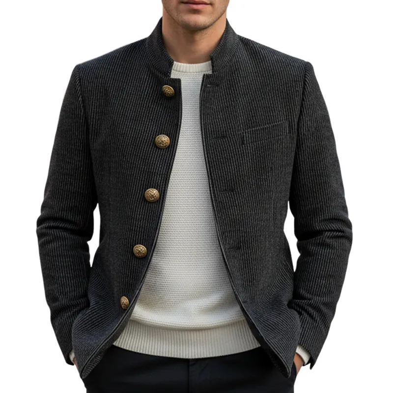 Men's Classic Corduroy Stand Collar Jacket MTA1513I4U sold by Manly