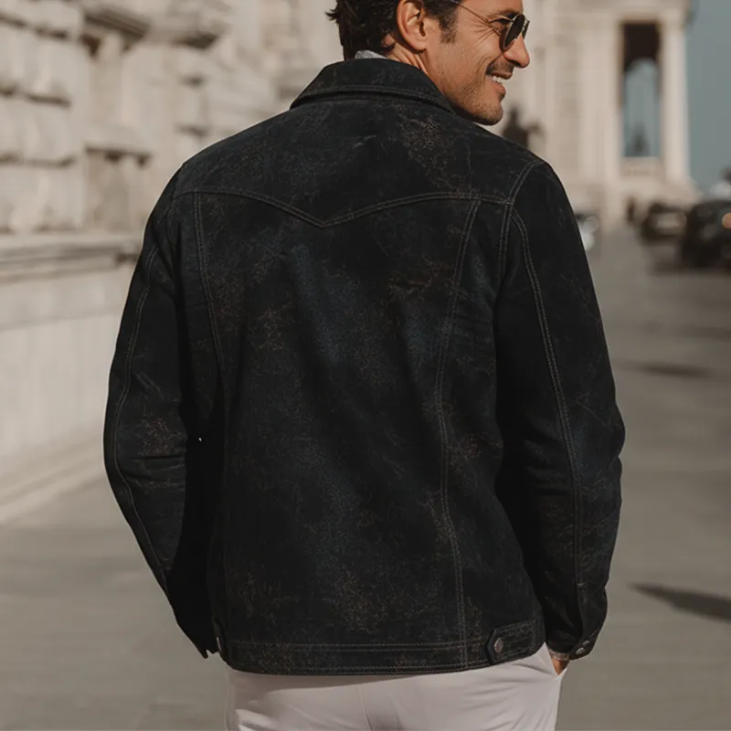 Men's Autumn And Winter Retro Pattern Faux Suede Jacket MTA1506I9P sold by Manly product image thumbnail 3