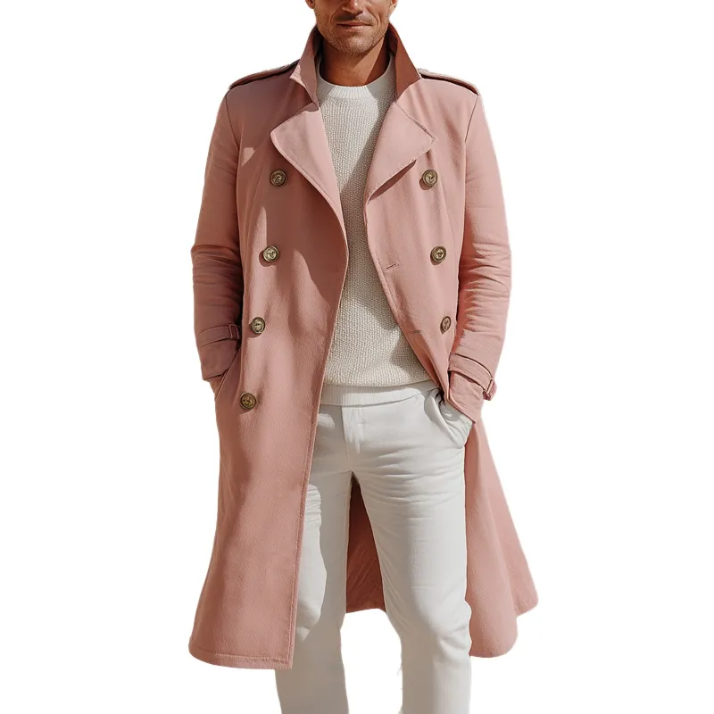 Men's Classic Double-breasted Notched Collar Trench Coat MTA1701I8U sold by Manly