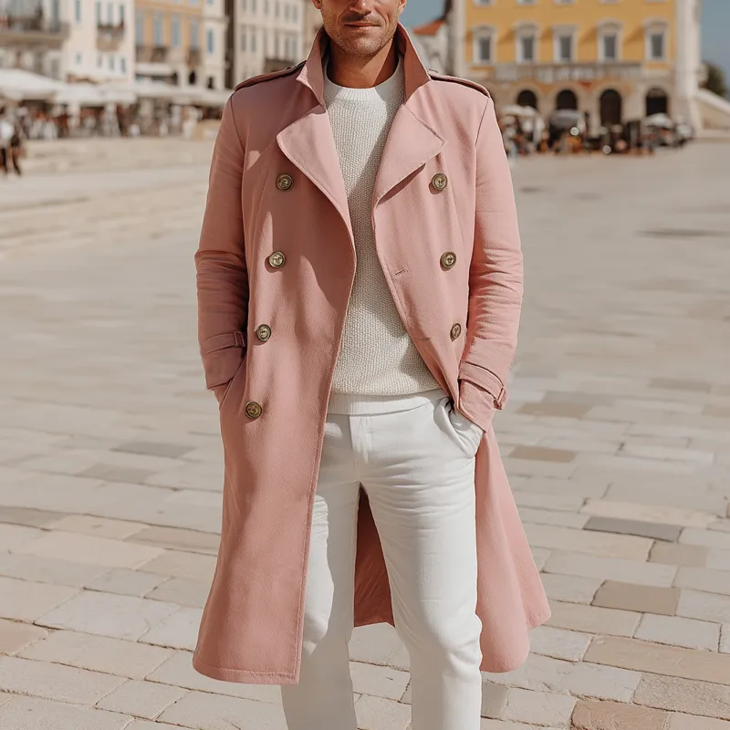 Men's Classic Double-breasted Notched Collar Trench Coat MTA1701I8U sold by Manly product image thumbnail 2