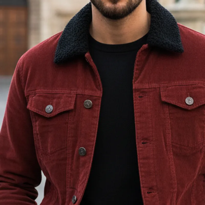 Men's Classic Suede And Fleece Collar Jacket MTA1740I9U sold by Manly product image thumbnail 3