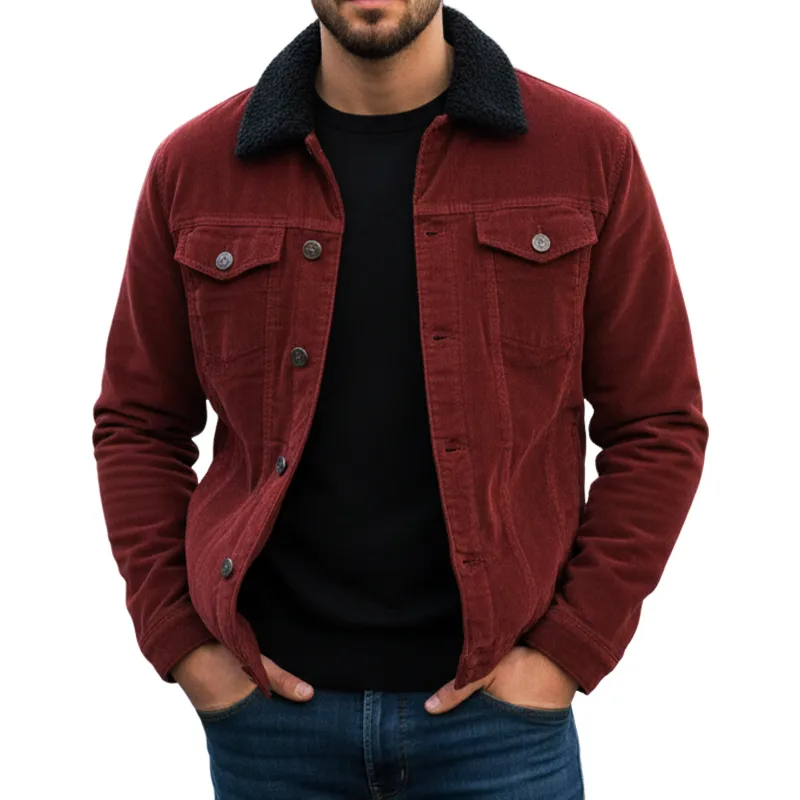 Men's Classic Suede  And Fleece Collar Jacket  MTA1740I9U sold by Manly