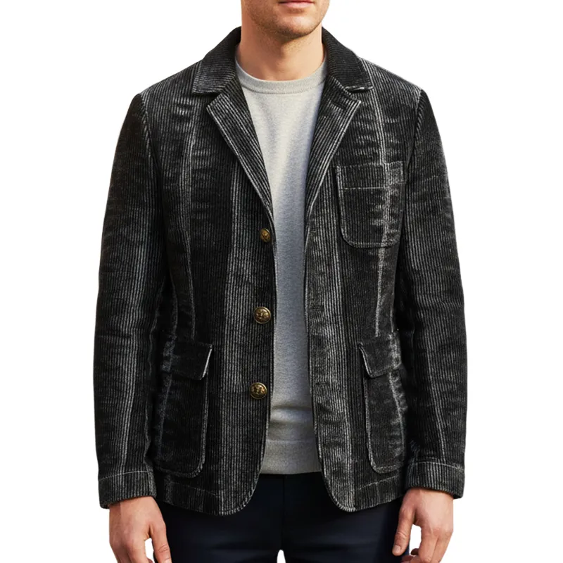 Men's Vintage Washed Corduroy Three-Button Jacket MTA1567I5U sold by Manly