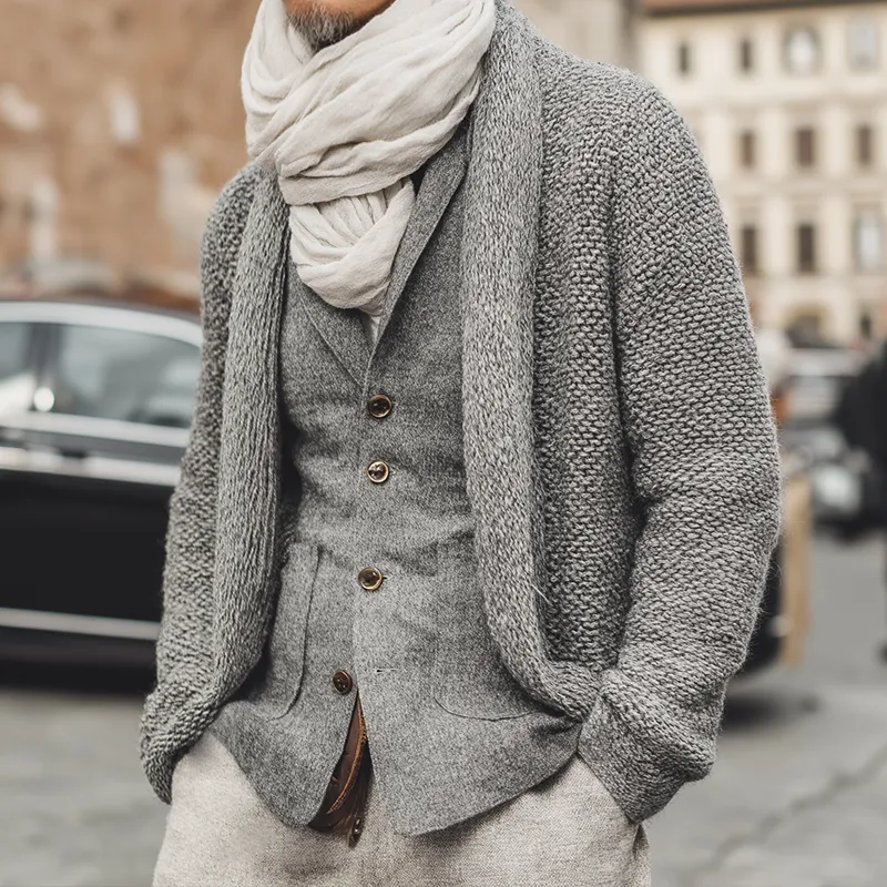 Men's Retro Casual Knitted Buttonless Cardigan MTA1621I6TO sold by Manly product image thumbnail 2