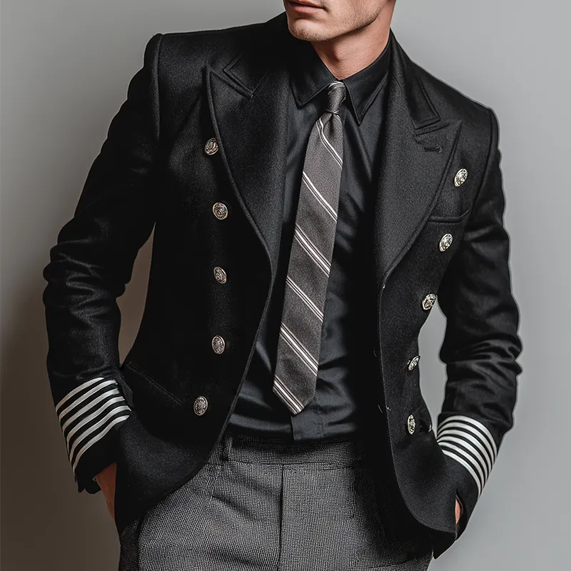 Men's Retro Casual Striped Blazer MTA1582I7TO sold by Manly product image thumbnail 2