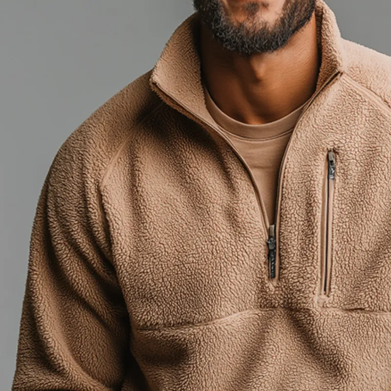 Men's Retro Casual Warm Polar Fleece Zipper Sweatshirt MTA1592I3TO sold by Manly product image thumbnail 3