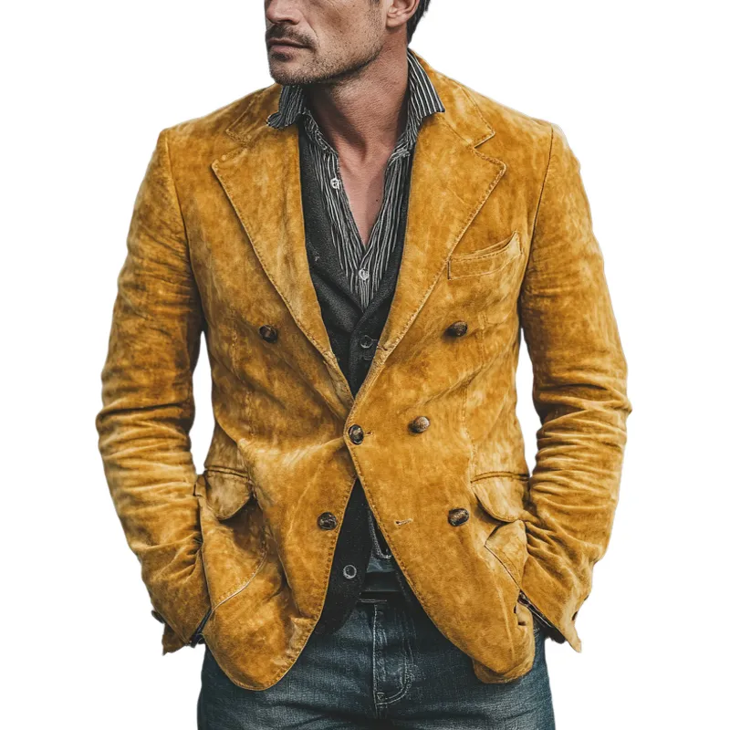 Men's Vintage Velvet Lapel Velvet Blazer MTA1658I2X sold by Manly