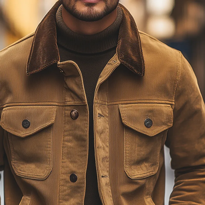 Men's Vintage Corduroy Colorblock Single Breasted Jacket MTA1636I0X sold by Manly product image thumbnail 2