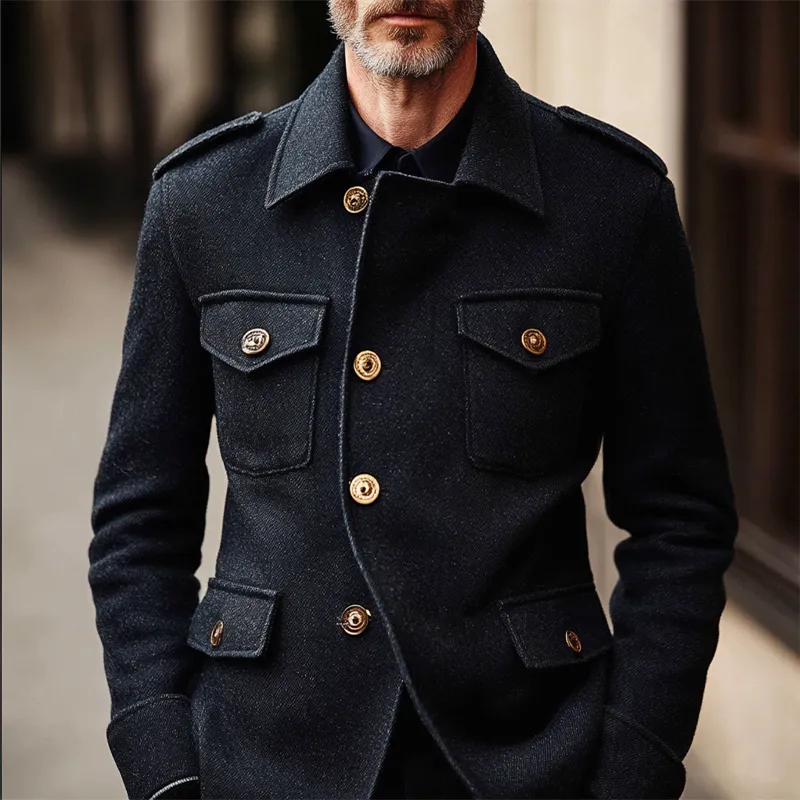 Men's Blended Multi-pocket Single-breasted Jacket MTA1521I2X sold by Manly product image thumbnail 3