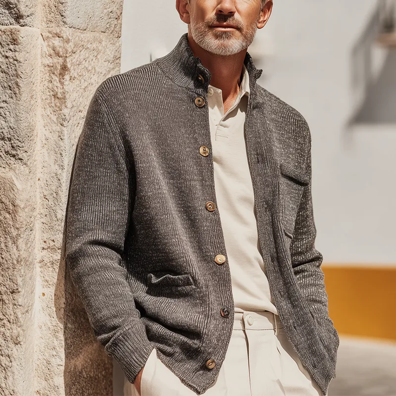 Men's Autumn Fashion Mixed Color Knitted Thin Cardigan MTA1612I7P sold by Manly product image thumbnail 2