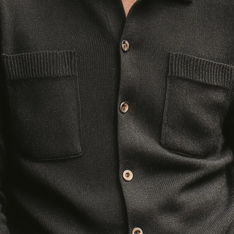 Men's Autumn Fashion Solid Color Knitted Pocket Thin Cardigan MTA1627I1P sold by Manly product image thumbnail 3