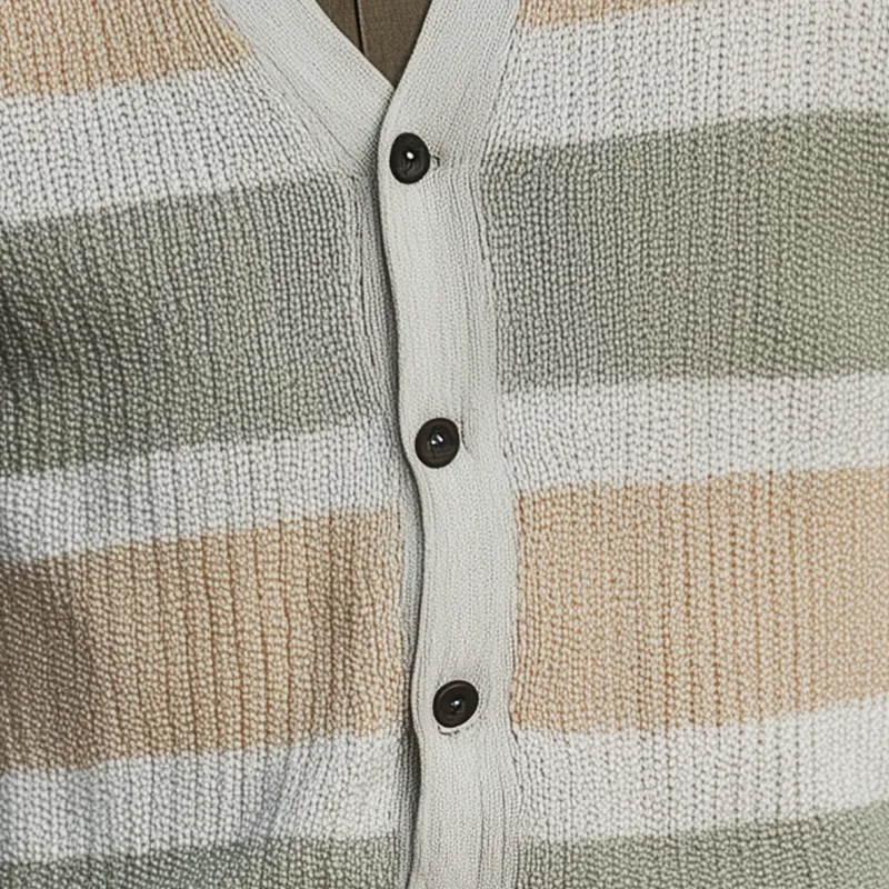 Men's Autumn Fashion Contrast Stripe Knitted Sweater Cardigan MTA1630I4P sold by Manly product image thumbnail 3