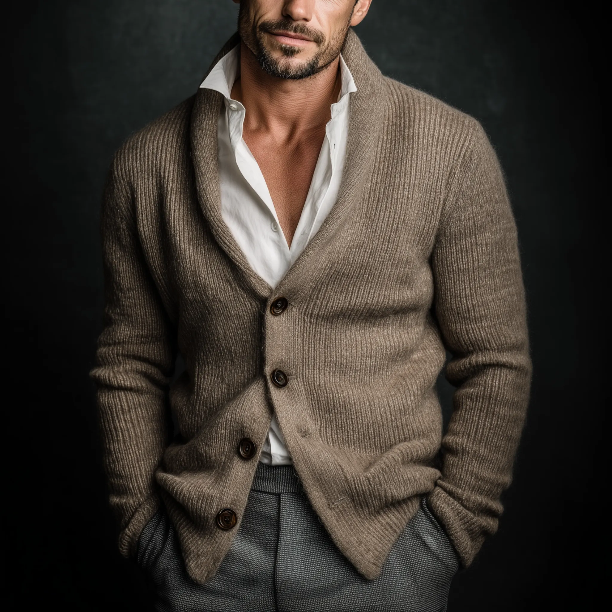 Men's Classic Casual Single-Breasted Slim Fit Knit Cardigan MTA1902I3K sold by Manly product image thumbnail 2