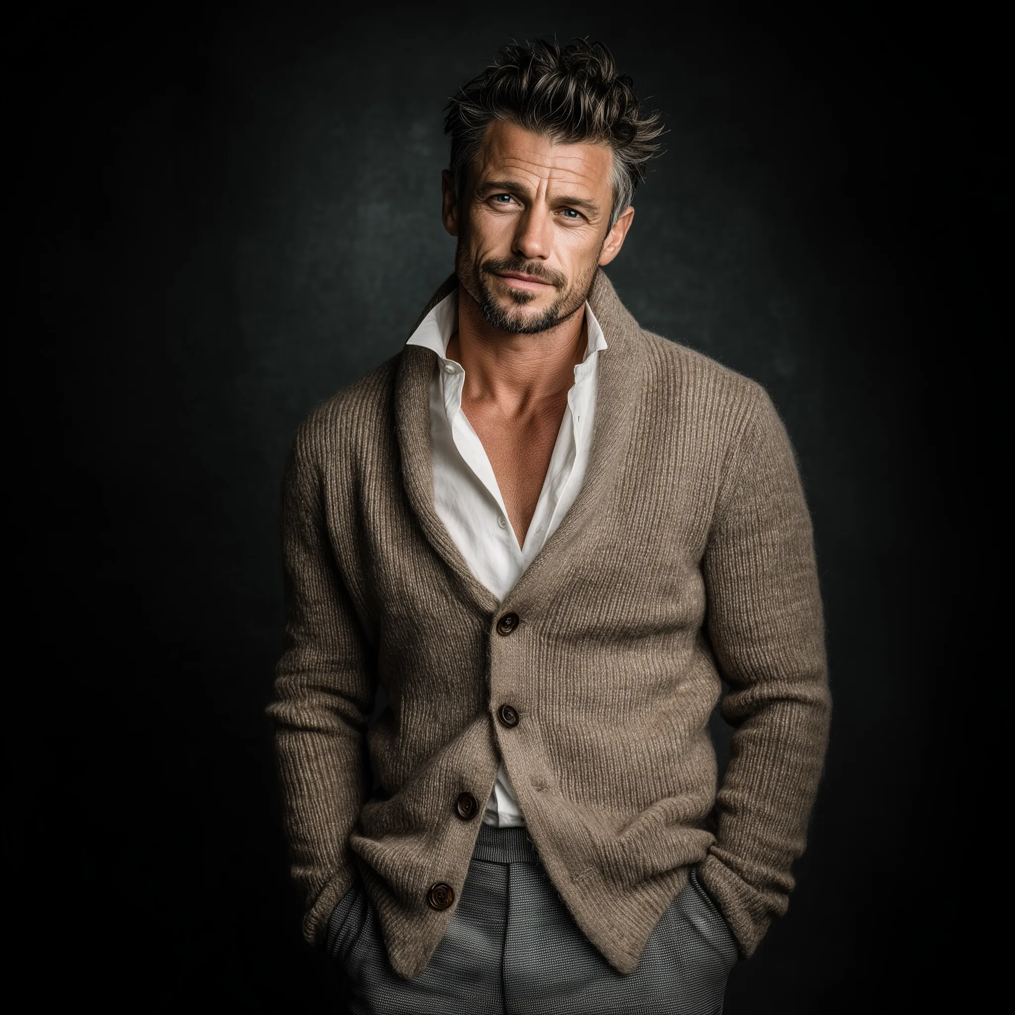 Men's Classic Casual Single-Breasted Slim Fit Knit Cardigan MTA1902I3K sold by Manly product image thumbnail 3