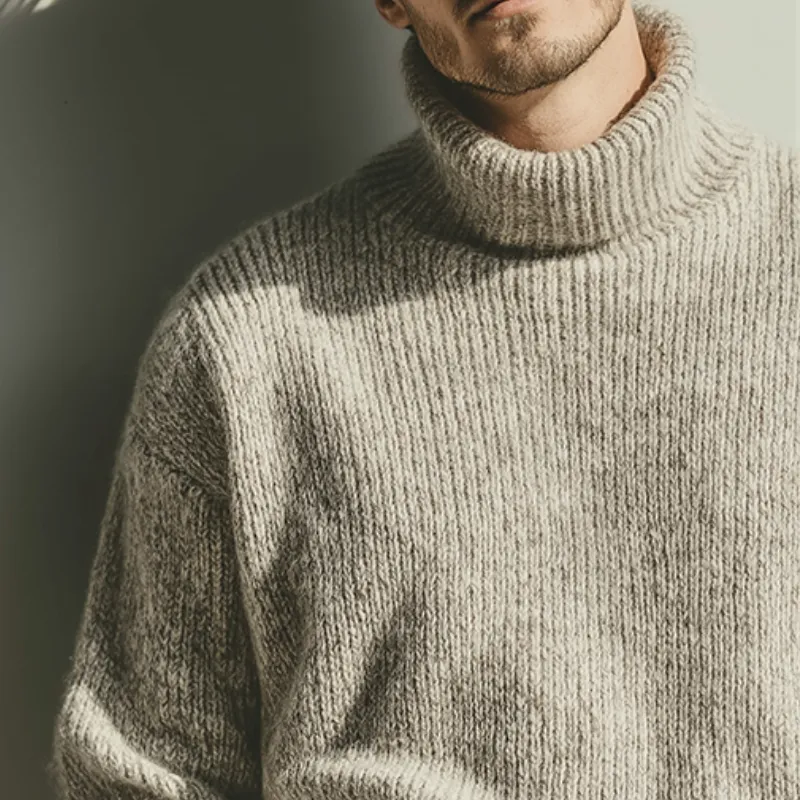 Men's Retro Casual Leisure Warm Knitted Turtleneck Sweater MTA1615I6TO sold by Manly product image thumbnail 3