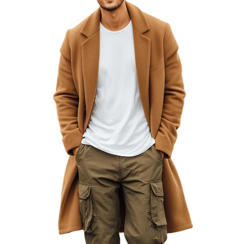 Men's Retro Casual Street Style Warm Plush Long Coat MTA1669I2TO sold by Manly