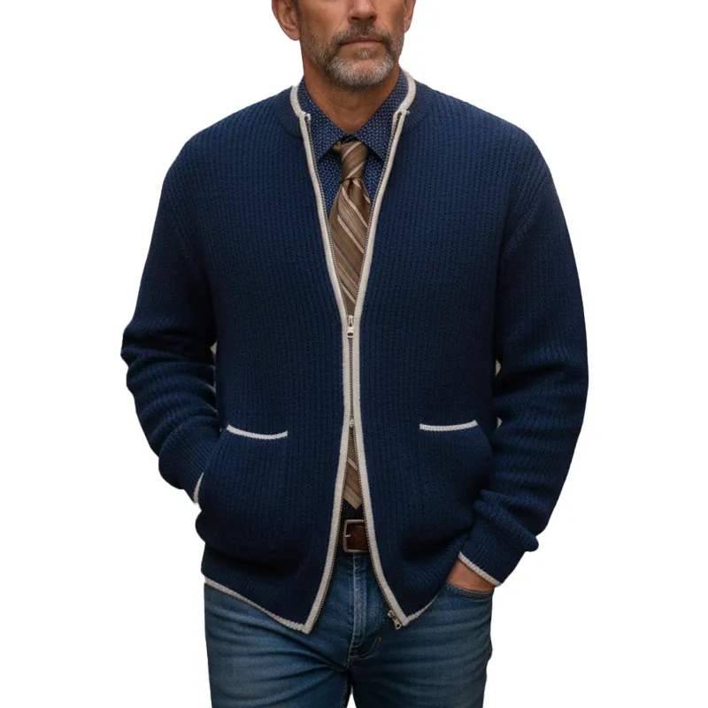 Men's Autumn And Winter Fashion Cotton Knitted Double-Head Zipper Sweater Cardigan MTA1802I2P sold by Manly