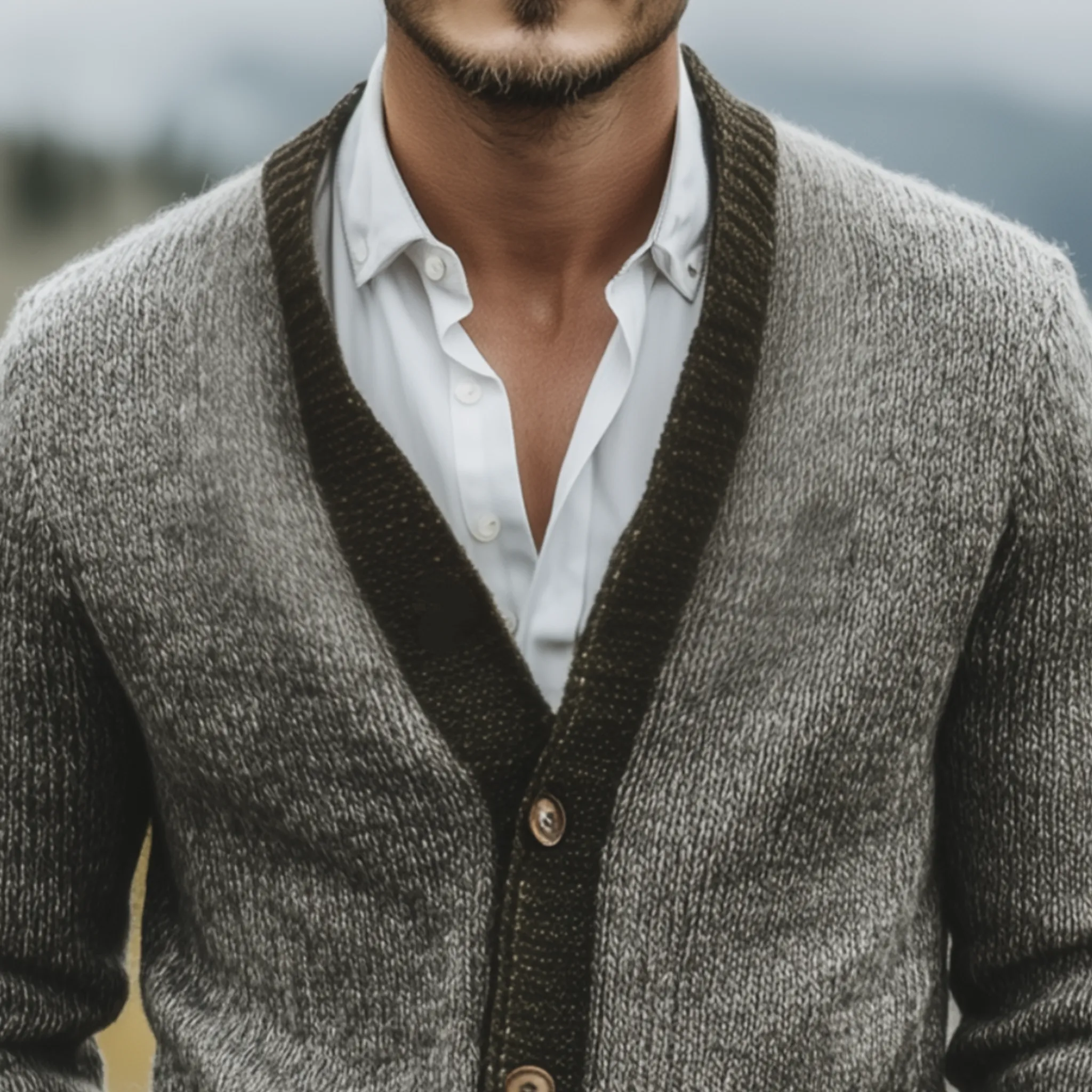 Men's Classic Casual Contrast Colorblocked Pocket Knit Cardigan MTA1867I9K sold by Manly product image thumbnail 4