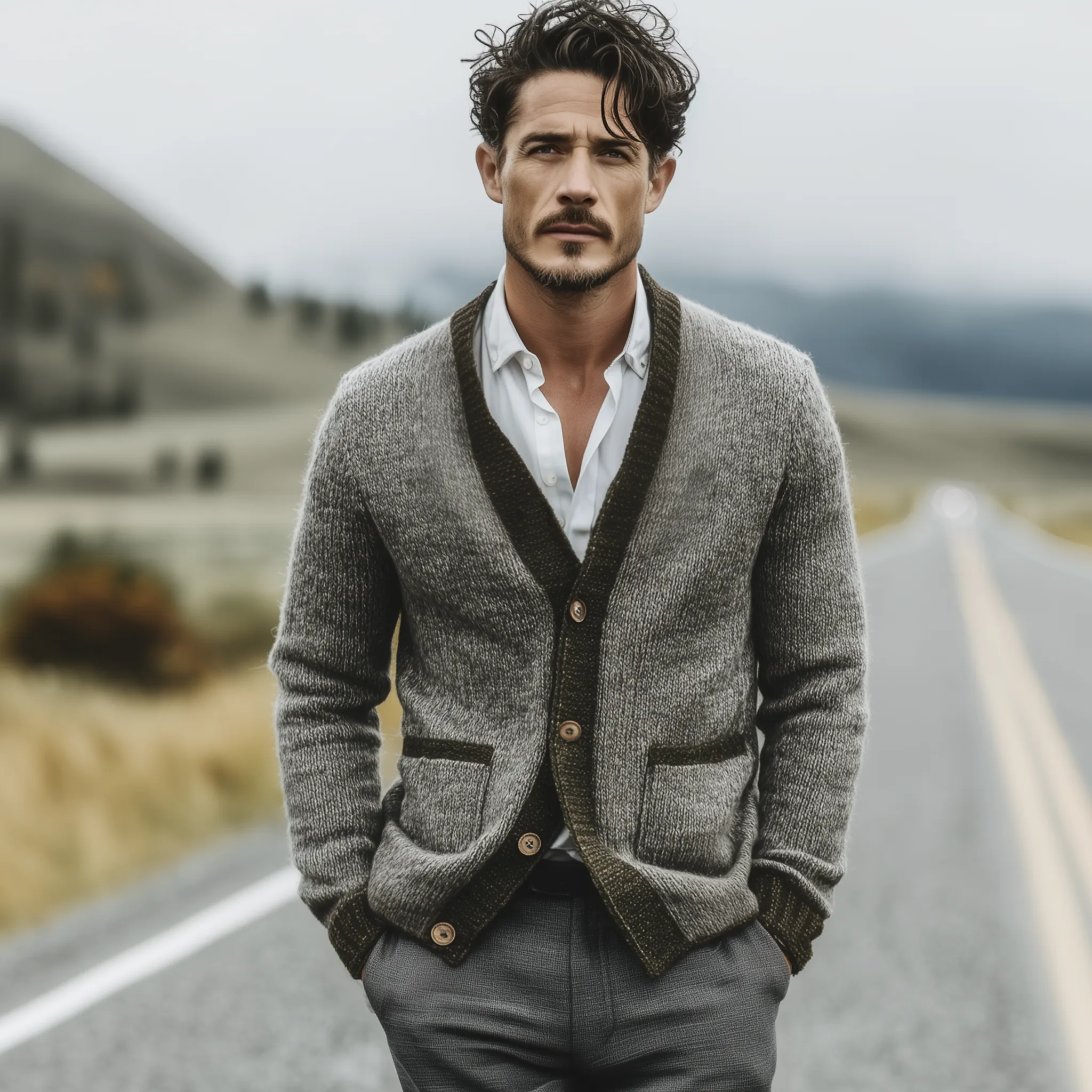 Men's Classic Casual Contrast Colorblocked Pocket Knit Cardigan MTA1867I9K sold by Manly product image thumbnail 3