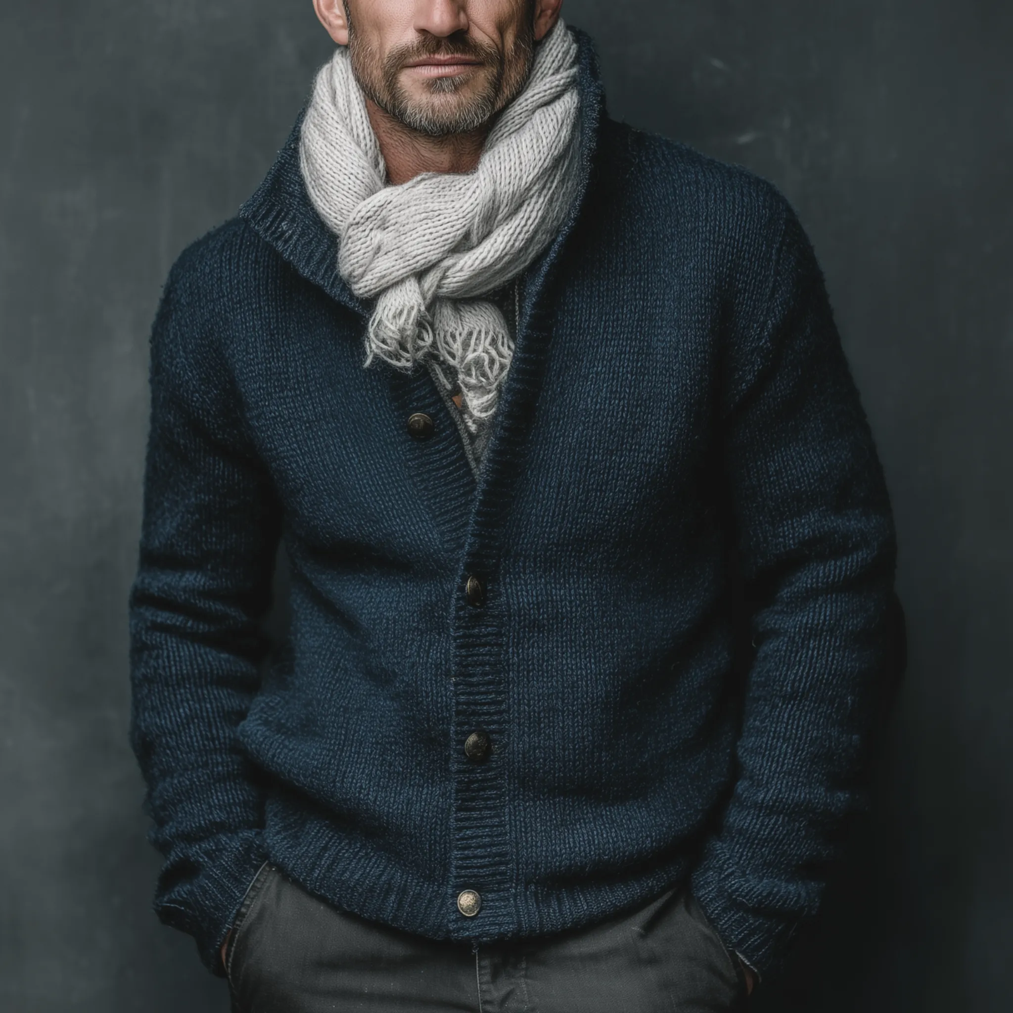 Men's Classic Casual Stand Collar Button Slim Fit Knitted Cardigan MTA1834I5K sold by Manly product image thumbnail 2